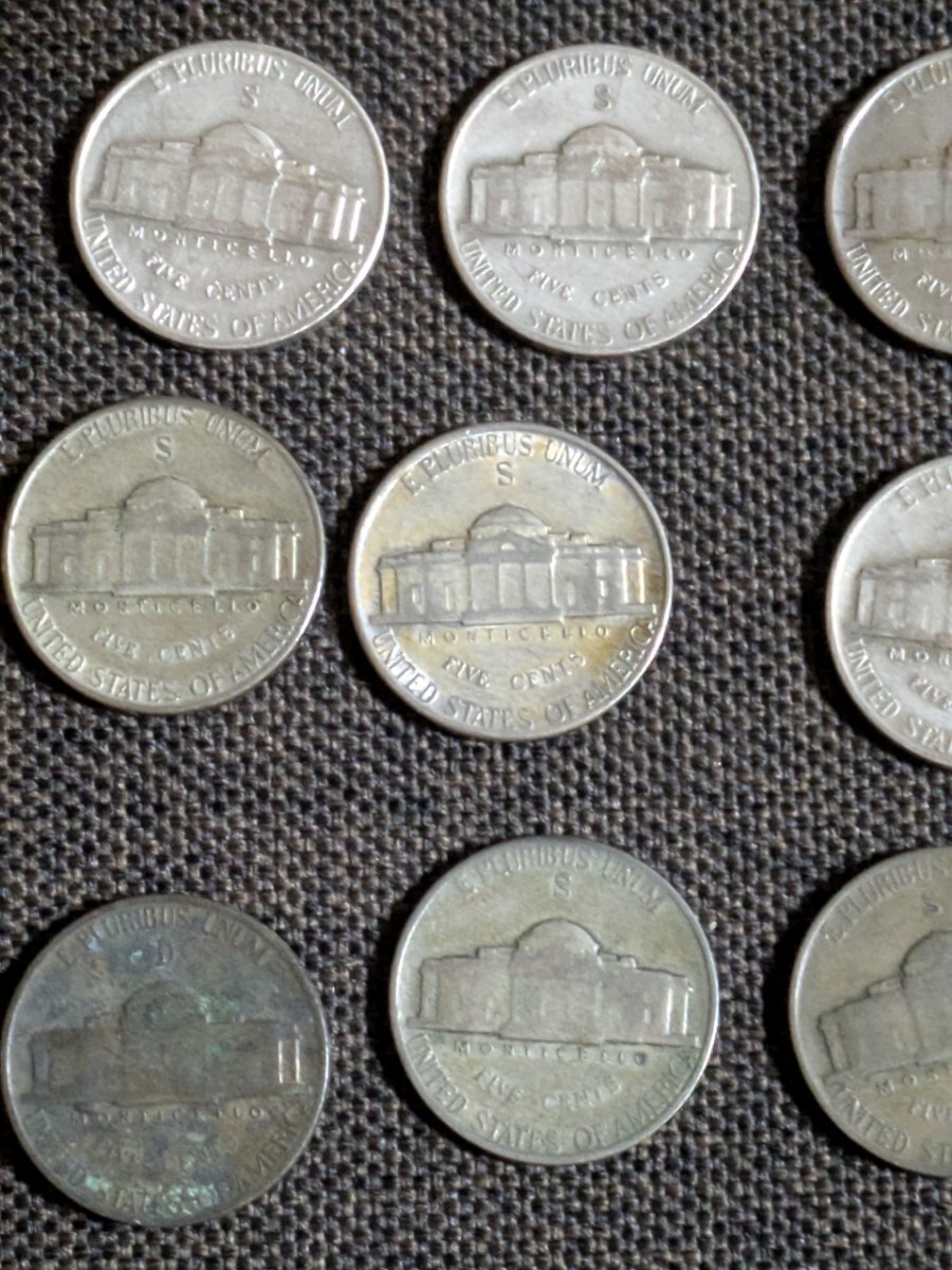 銀貨 20枚 ウォータイムニッケル アメリカ 5セント まとめ 銀350 硬貨