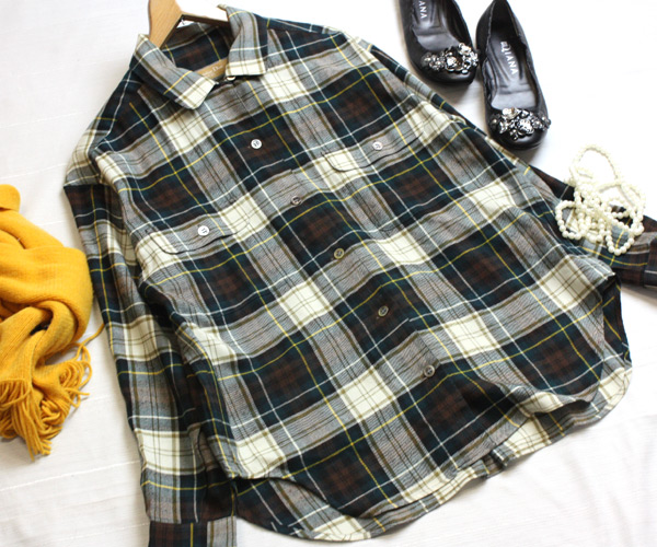 クリスチャンディオール Dior チェック柄シャツカットソー 1117x