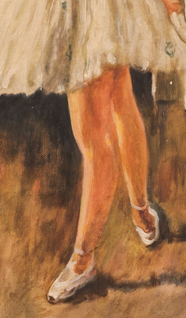 模写》小磯良平 手描き 油彩画《踊り子》表サイン 裏サイン(竹中郁収蔵