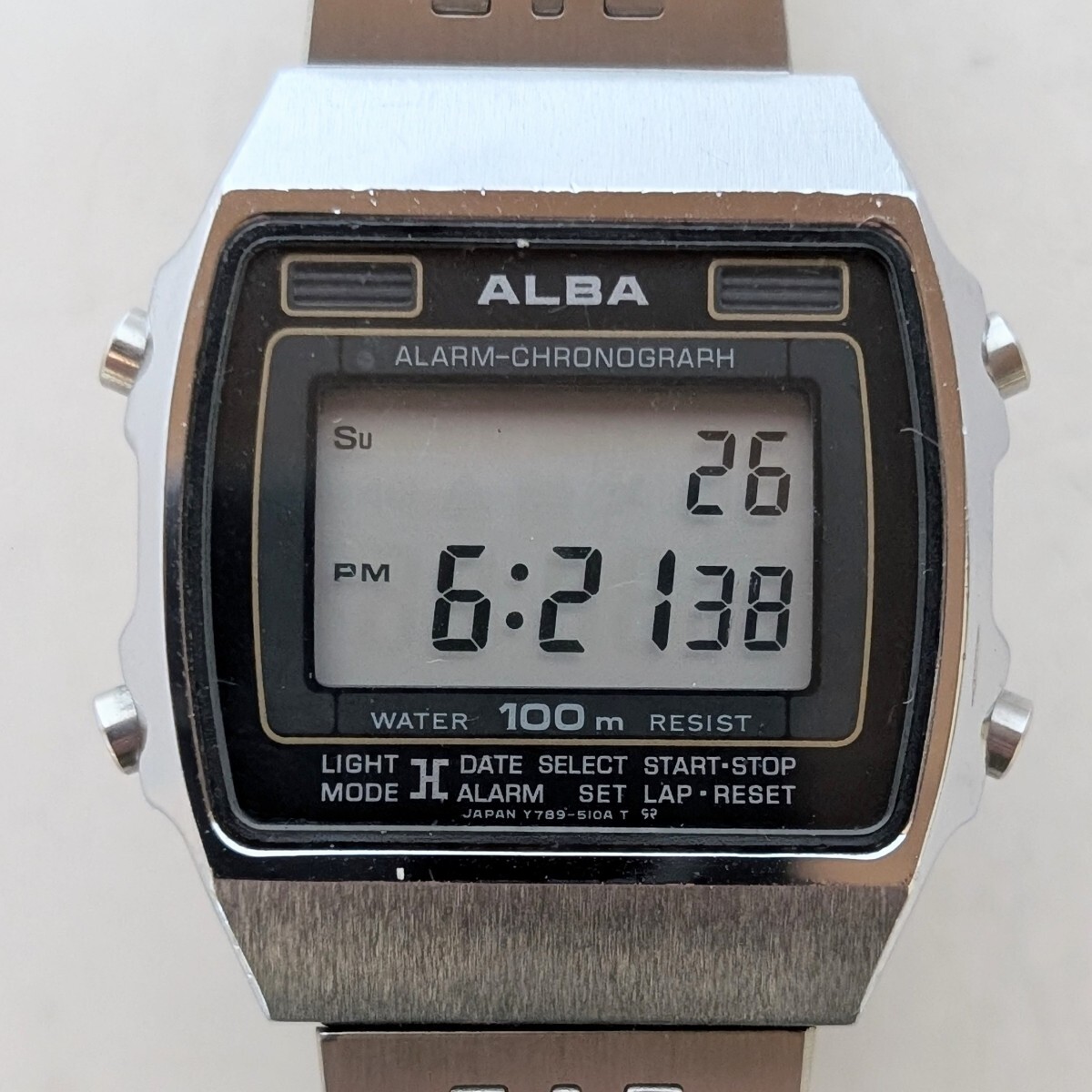 SEIKO ALBA ALARM CHRONOGRAPH Y789-5100 セイコー アルバ アラーム