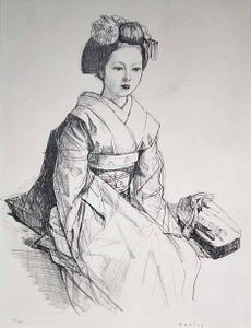 小磯良平 舞妓 油彩工芸画 - 真作 F6号 宝蔵小磯良平 小磯良平⁄ 第三版
