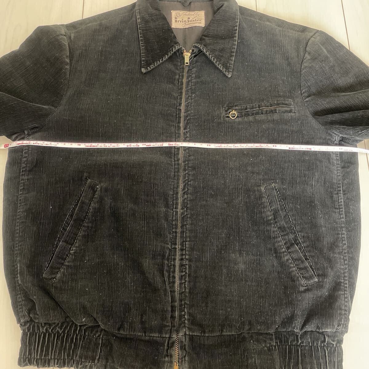 50s ブラックコーズ ジャケット ブラックコーデュロイ ボールチェーン