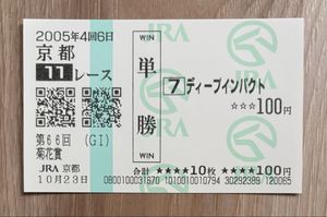 ディープインパクト 馬券のYahoo!オークション(旧ヤフオク!)の相場