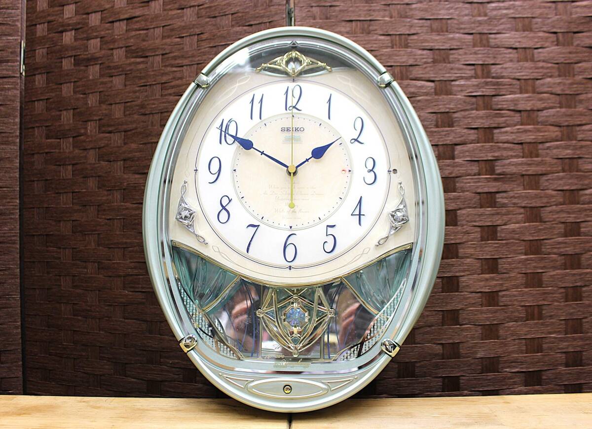 ☆ ⑩ 動作品 SEIKO セイコー 電波クロック AM221M 掛け時計 ウェーブ