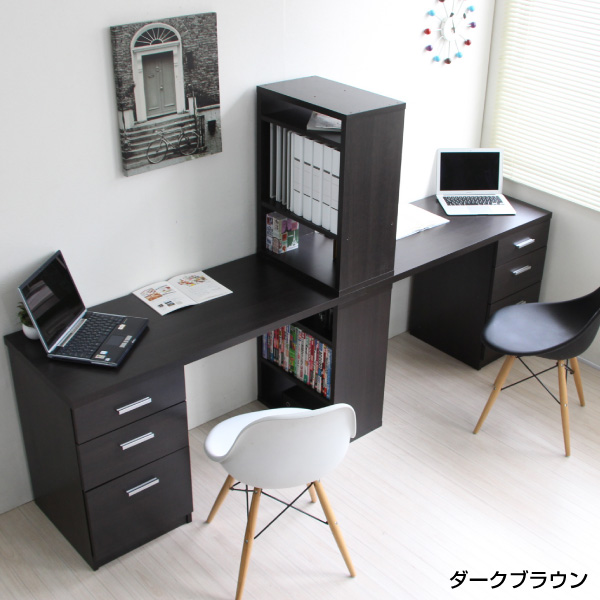 1円 新品 ツインデスク パソコンデスク 学習机 120cm幅 2台SET