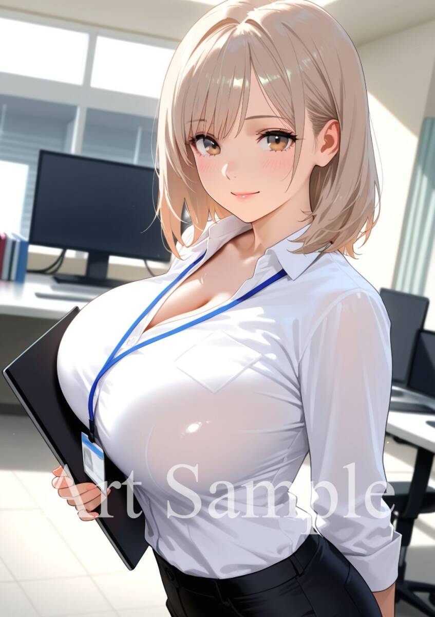 高品質4K】A4ポスター オリジナルAI美女 OL ス－ツ 綺麗なお姉さん