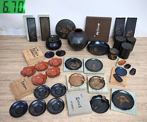 極美品/フルセット】無形文化財 玉川堂 鎚起銅器 大鎚目 朝霞花瓶 共箱
