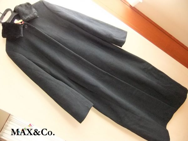 良品 MAX&Co. ロング コート レディース 黒 40 マックスマーラ　