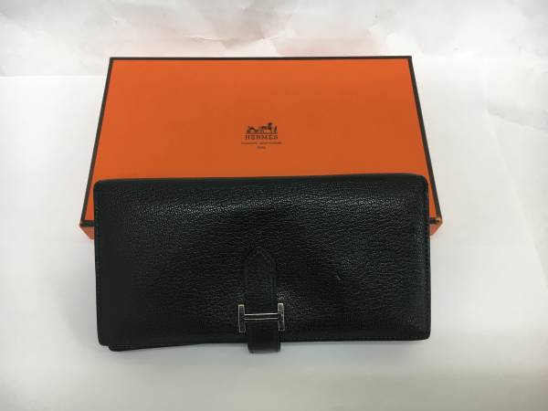 ☆エルメス ベアンスフレ 長財布 黒 N刻 美品 箱付き☆ ◇ エルメス