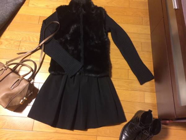 美品☆ジップアップ ファー リブニット ガリャルダ ルシェル