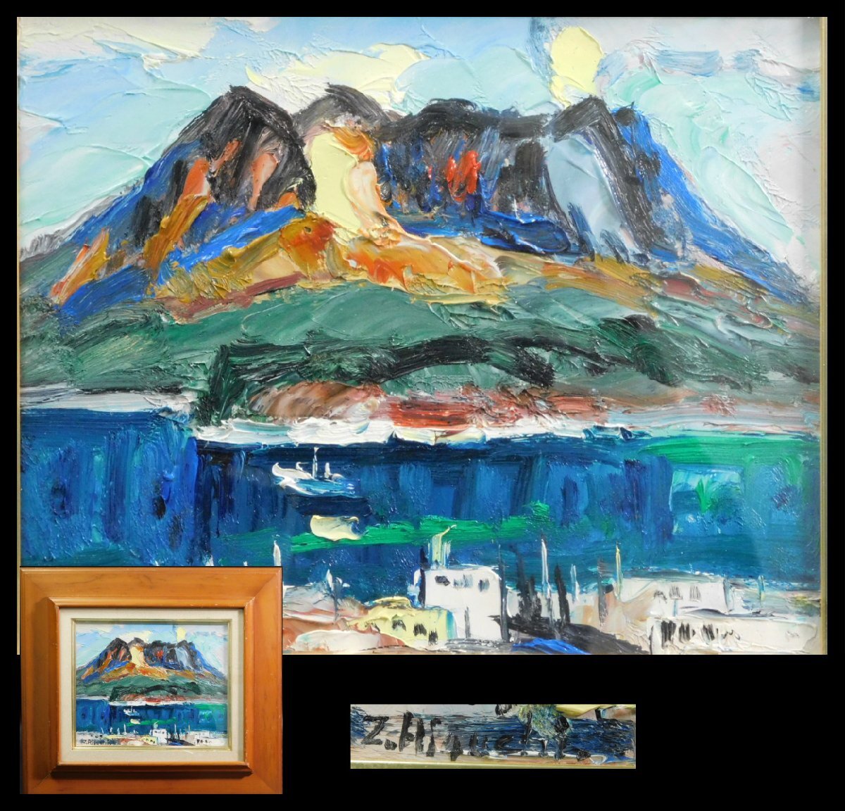 「真作」樋口 善一『戸隠の春』 風景画　油絵　絵画　油彩画　額装 樋口 善一の値段と価格推移は？｜1件の売買データから樋口 善一の価値