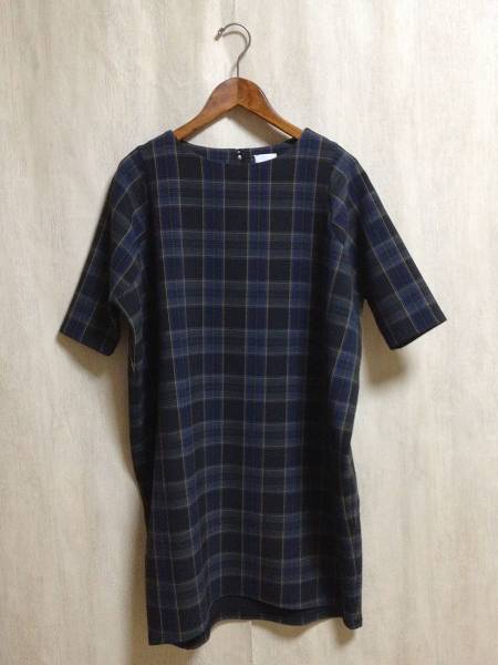 Sono◆五分袖ワンピース/M/-/BLK/チェック