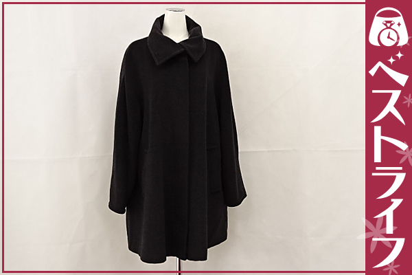 1円 ヤフオク年末 マックスマーラ ウール ロングコート 42 黒系