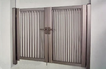 送料無料 アルミ製縦格子門扉SH1型両開き内開きW800+800H1200