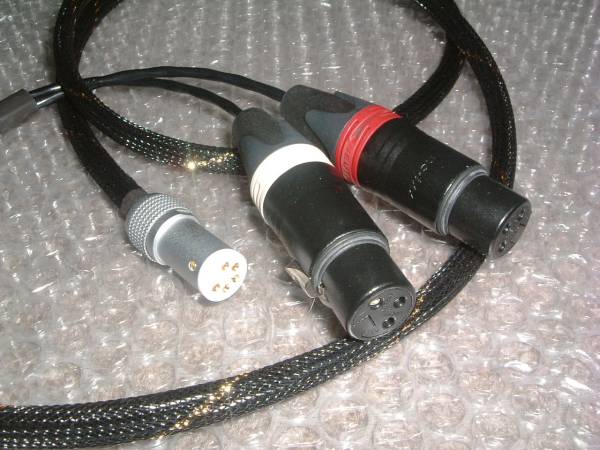 ☆自作☆ 5ピンソケット+RCA メッシュチューブ フォノケーブル 80cm