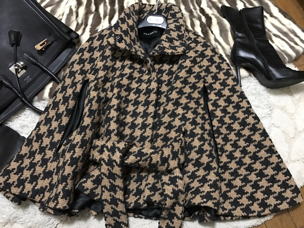 MaxMaraマックスマーラMax&co.千鳥格子ポンチョジャケットコート