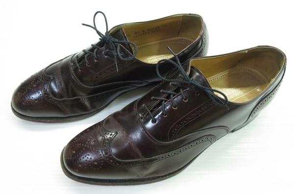 難有り J&M ウイングチップ レザーシューズ 27.5㎝ 赤茶/革靴