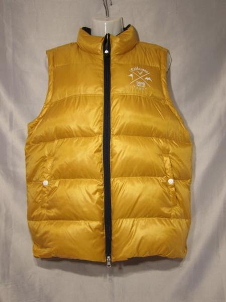 G089☆Callaway ダウンベスト イエロー ゴルフウエア　LL☆