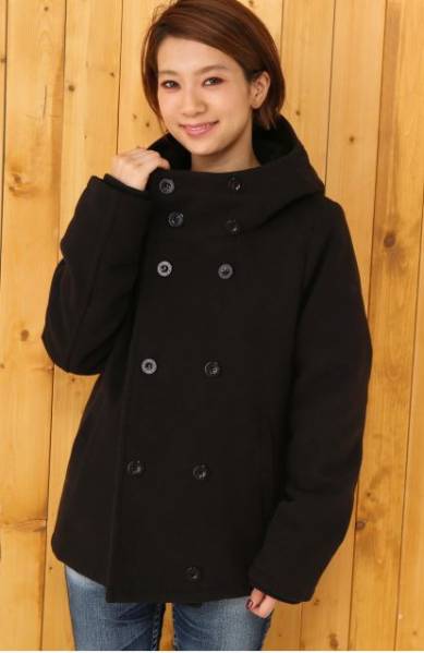 【新作・完売】◆ロデオ◆フェイクウール 中綿 Pコート◆BLK◆S