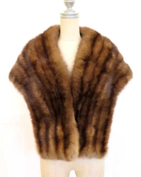 SABLE セーブル ティペット マフラー ファー 大判 毛皮 ブラウン