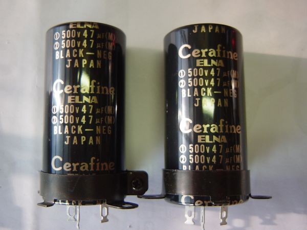 ELNA ブロックコンデンサー。エルナセラファイン500V47x2 Cerafine