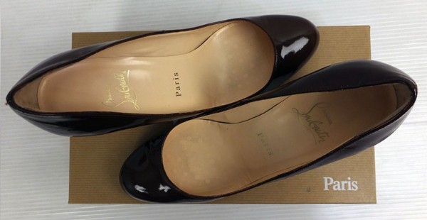 Christian Louboutin パテントパンプス 茶 37 R51446 Christian