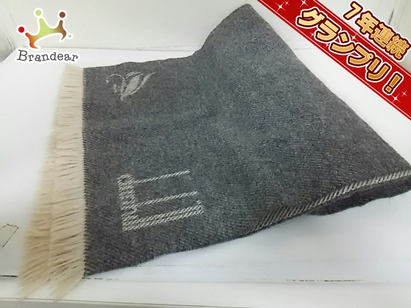ダンヒル マフラー 美品 グレー ウール dunhill/ALFREDDUNHILL