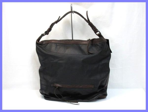 30668★未使用 1円 デコオム カーフレザー ショルダーバッグ 黒