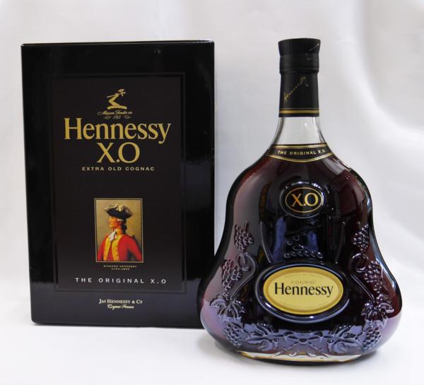 古酒 Hennessy ヘネシー XO 1000ml 黒キャップ クリア瓶 箱付c