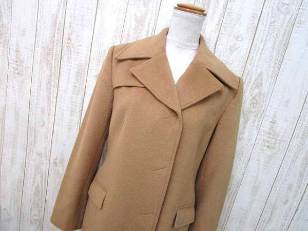 ヨンドシー 4℃ コート ロング丈 アンゴラ ウール M キャメル 茶