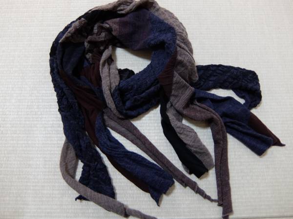 【ヨーガンレール】配色リンクスの素敵なフリンジストール 美品