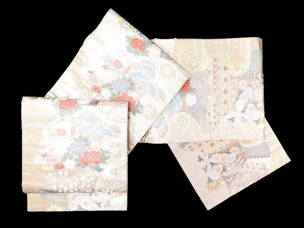 312seita 袋帯 引き箔 6通柄 百花 中古A【ことこと屋】 女性和服