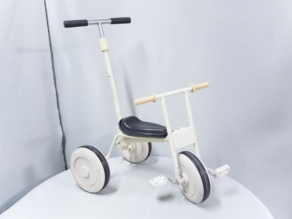 舵取り棒付き★無印良品 三輪車 三輪車 (アイボリー)