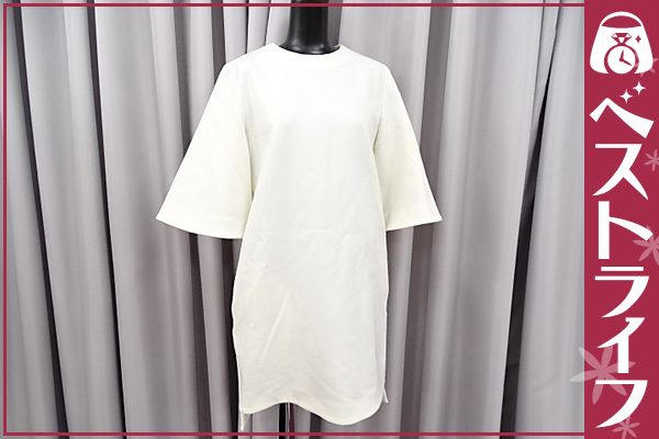 1円 ヤフオク年末 ヨーコチャン ウールワンピース 38 白系