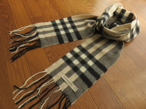 ☆カシミヤ100％☆【BURBERRY】☆マフラー☆スコットランド製☆
