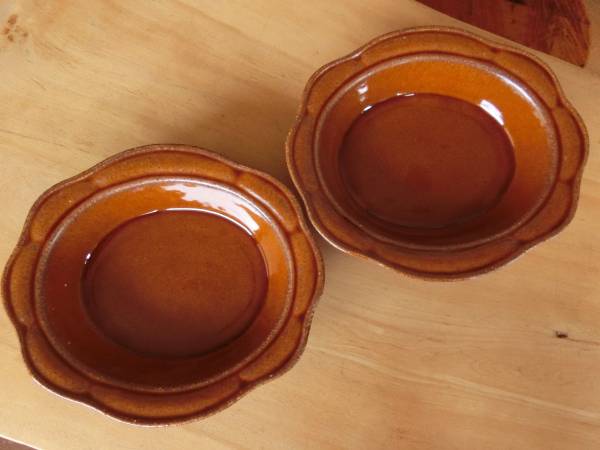 ◆オーブン可◎益子焼 よしざわ窯 花型 飴釉 ボウル グラタン◆