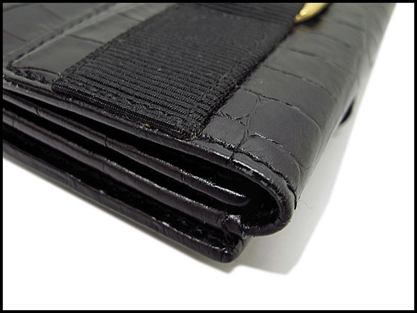Ferragamo 型押し(ブランドフェラガモ)(レディース財布 クロコ Wホック財布 Salvatore フェラガモヴァラ コンパクトウォレット ピンク ゴールド フェラガモ 送料込み! 財布 長財布 美品 - D311