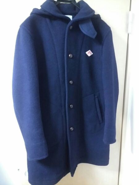 新品未使用　DANTON ウールモッサフード付きコート 　NAVY 40
