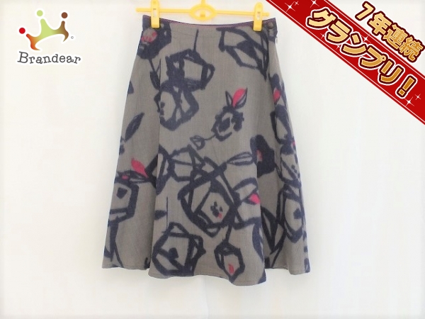 パラスパレス スカート 3 レディース グレー×パープル×ピンク