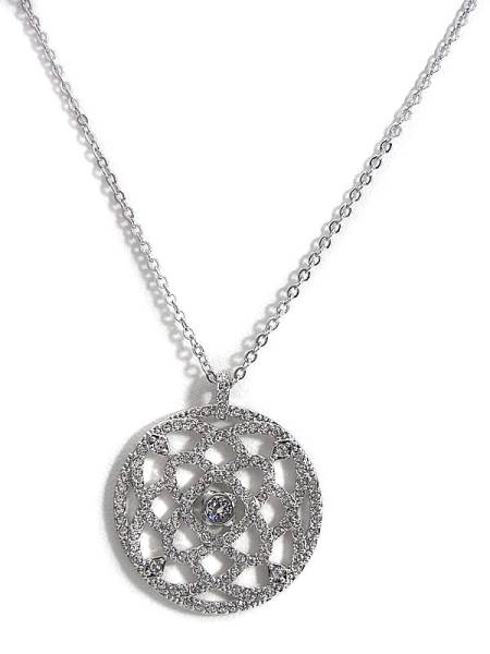 美品 スワロフスキー ラウンドモチーフ ペンダント ネックレス