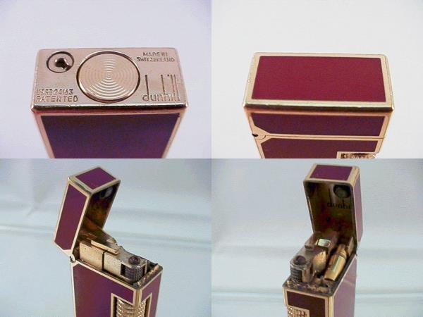 外装良品◎Dunhill 良品 着火OK ボルドー×ゴールド ダンヒルライター