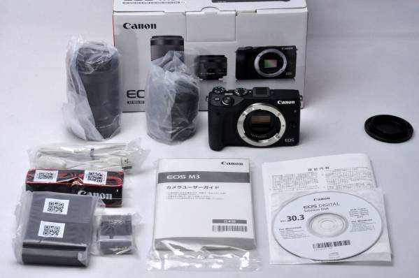 展示品・おまけ・メーカ保証★Canon EOS M3 ダブルズームキット