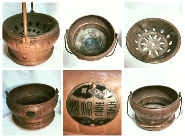 希少なアンティーク品！寿喜焜炉 すきこんろ 銅製 炭ストーブ 火鉢