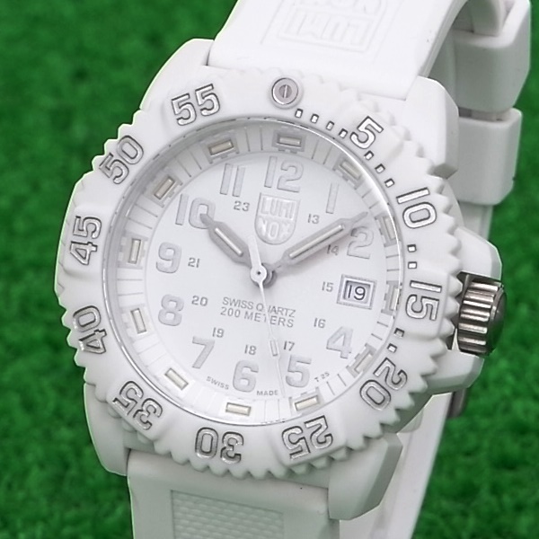 K【大関質店】美品 LUMINOX ルミノックス ネイビーシール カラーマーク ホワイトアウト 3057