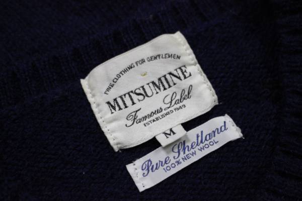 DC66◎ミツミネ PURE SHETLAND ゴルフ柄 ニットセーターM