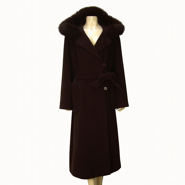 F 美品☆SOPRANI DONNA ソプラーニドンナ☆茶系*優柔フォックスファー 
