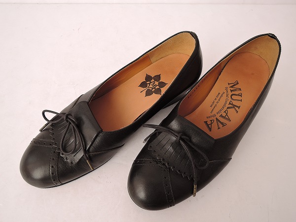 MUKAVA ムカヴァ*パンプス37/23.5*シューズ靴黒ナチュリラ0117 mukava 