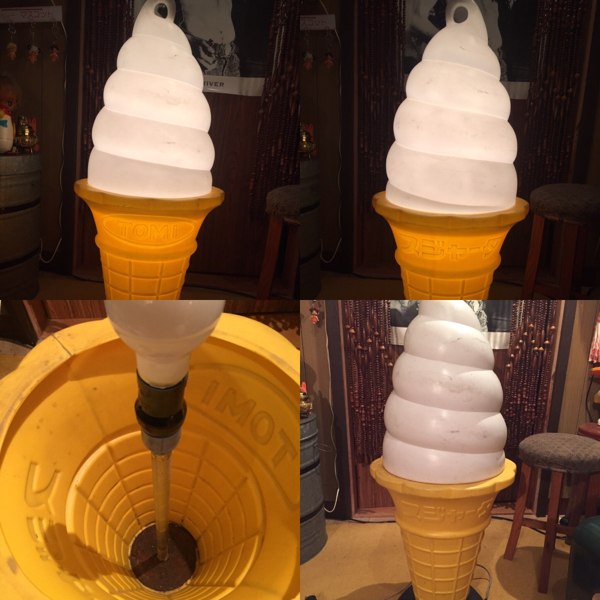 ソフトクリーム スジャータ TOMI 看板 ランプ 販促 昭和レトロ TOMI スジャータシルクアイス ソフトクリーム看板 あんど