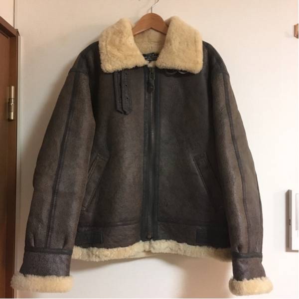 ビンテージB-3フライトジャケット38 シープムートン羊革ミリタリー