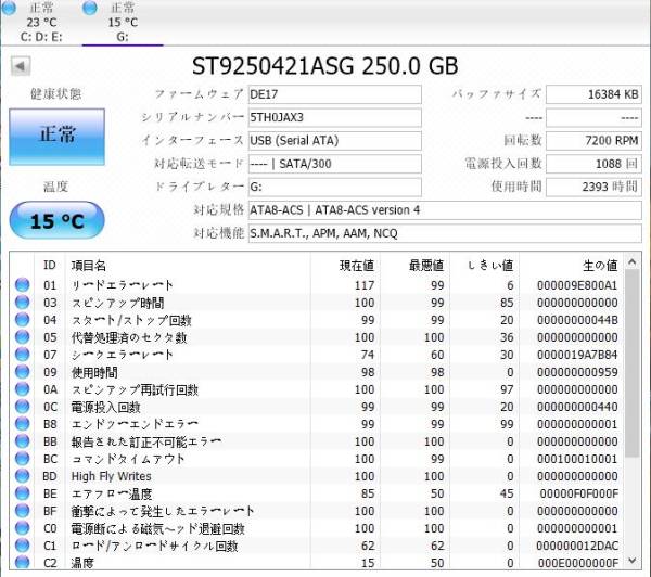 X064★WDC WD2500BEVS-22UST0 250GB 3台セット